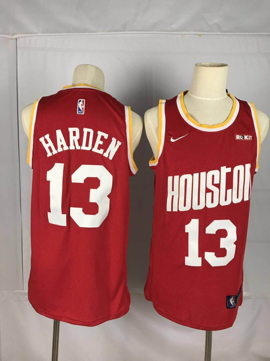 Men Houston Rockets 13 Harden Red NBA Nike Jerseys